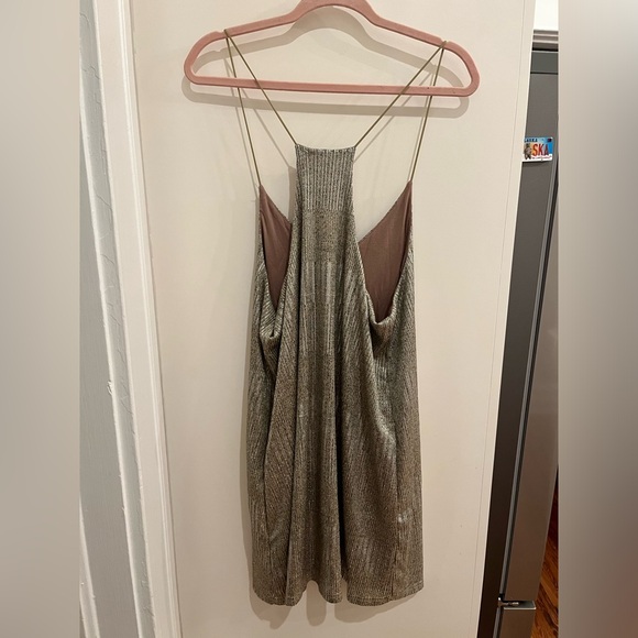 Bishop + Young Metallic Dress, Size Large - Picture 2 of 5
